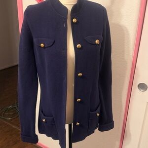 Spiegel Dark Blue Blazer with Gold Accents